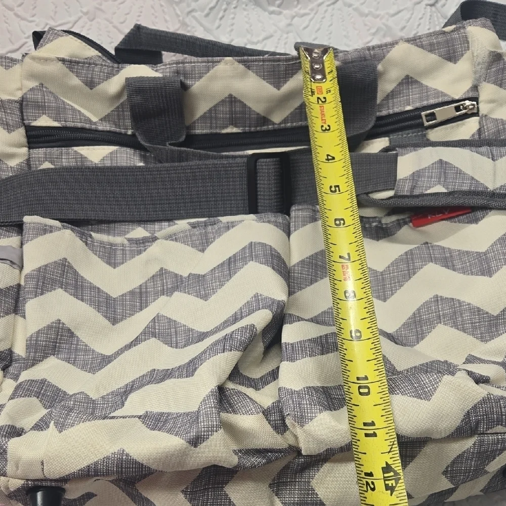 Diaper Bag Chevron Gray and Cream Bag